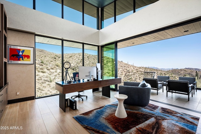 9643 E Cintarosa Pass, Scottsdale, AZ 85262 - office space featuring a mountain view, plenty of natural light, and wood finished floors