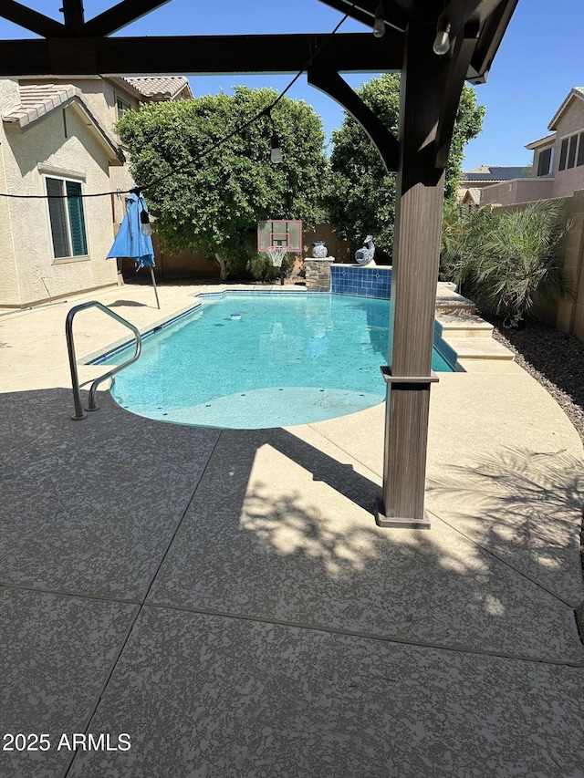 13259 W Flower St, Litchfield Park, AZ 85340 - view of pool featuring a patio, a fenced in pool, and a fenced backyard