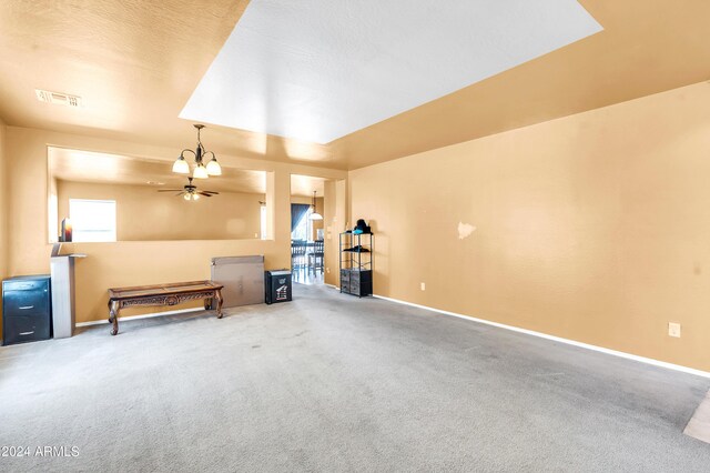 436 N 10th Pl, Coolidge, AZ 85128 - interior space featuring carpet flooring, baseboards, a chandelier, and visible vents