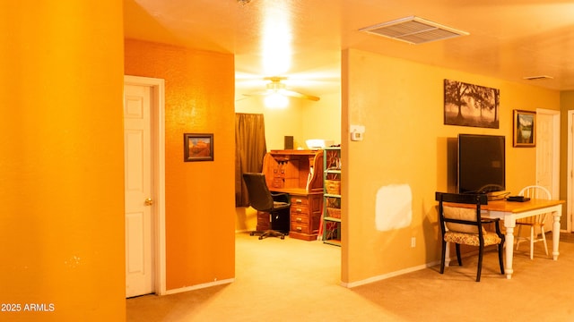 28921 N 220th Dr, Wittmann, AZ 85361 - hall featuring an office area, carpet flooring, and baseboards