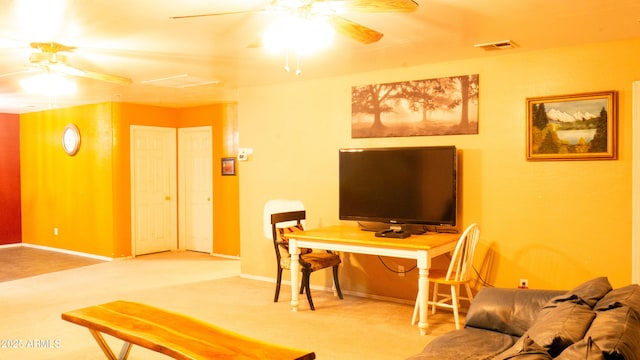 28921 N 220th Dr, Wittmann, AZ 85361 - office featuring a ceiling fan, carpet floors, and baseboards