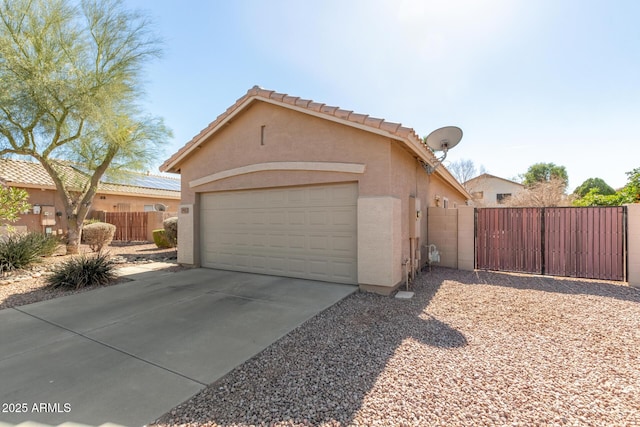 exterior space with a garage