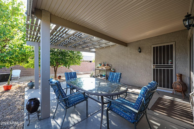 view of patio with a pergola