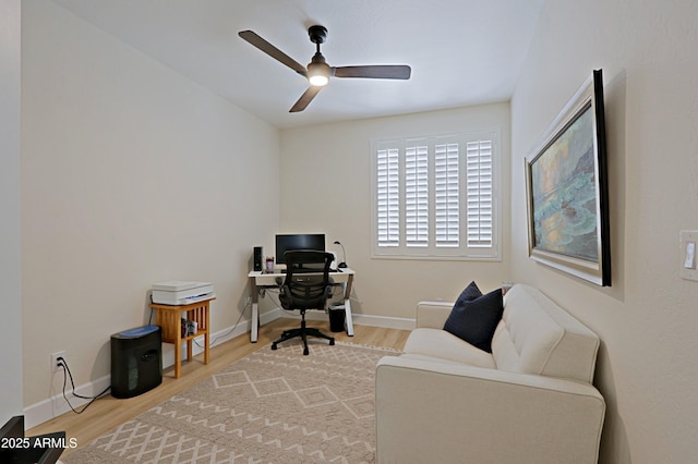 4039 E Paradise Dr, Phoenix, AZ 85028 - office space with wood finished floors, a ceiling fan, and baseboards