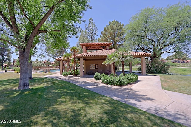 4039 E Paradise Dr, Phoenix, AZ 85028 - view of front of property with a tiled roof, a front lawn, and stucco siding