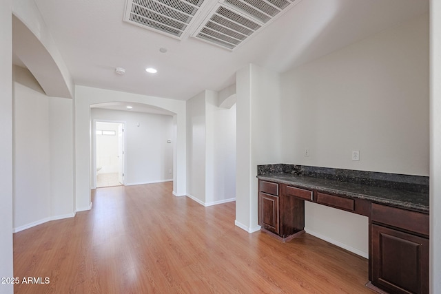 interior space featuring light hardwood / wood-style floors