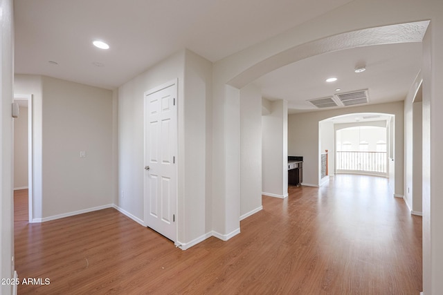 hall featuring hardwood / wood-style flooring