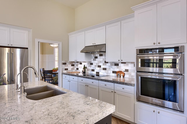 kitchen with white cabinetry, appliances with stainless steel finishes, and sink