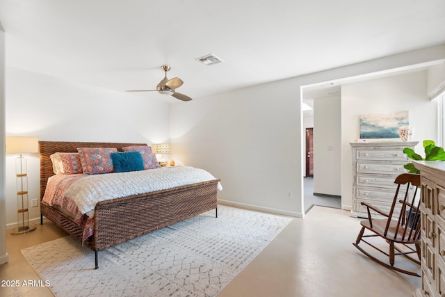 5540 E Mercer Ln, Scottsdale, AZ 85254 - bedroom featuring finished concrete flooring and ceiling fan