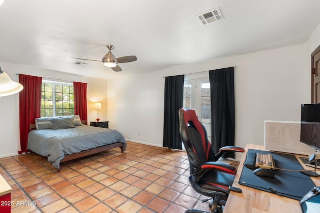 5540 E Mercer Ln, Scottsdale, AZ 85254 - bedroom featuring an office area and ceiling fan