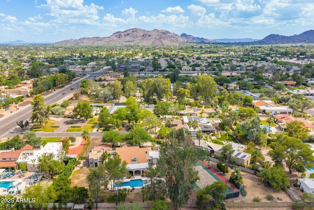 5540 E Mercer Ln, Scottsdale, AZ 85254 - aerial view of residential area featuring mountains and a pool area