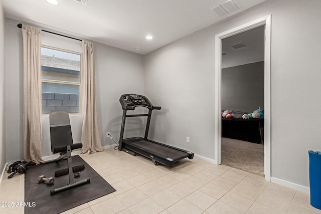 17344 W Red Fox Rd, Surprise, AZ 85387 - workout room with baseboards, recessed lighting, and visible vents