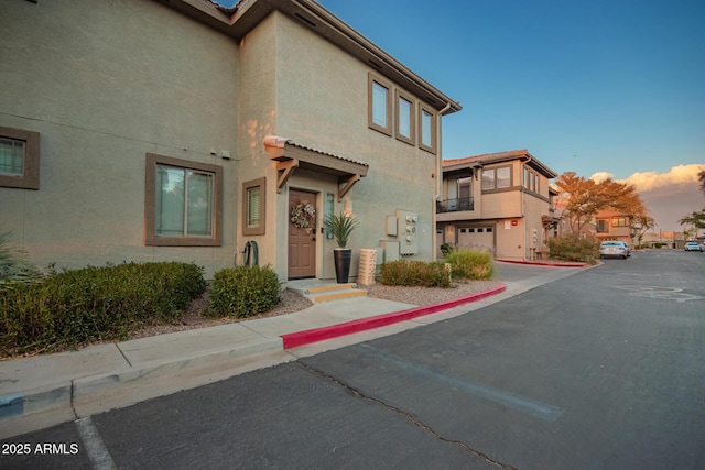 view of front of property featuring stucco siding