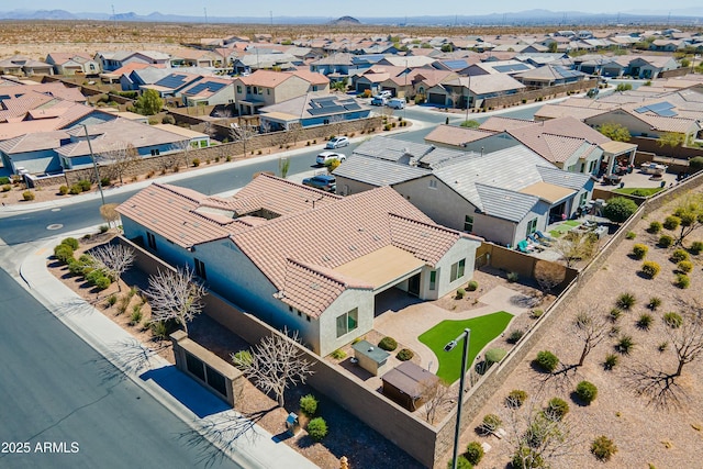 aerial view with a residential view