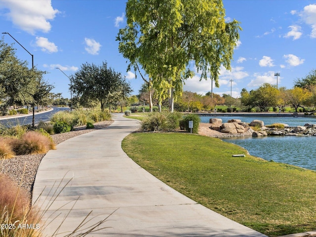 view of community featuring a yard