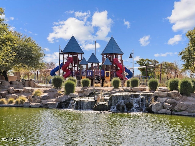 communal playground with fence