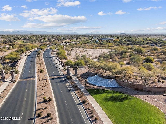 aerial view featuring a mountain view