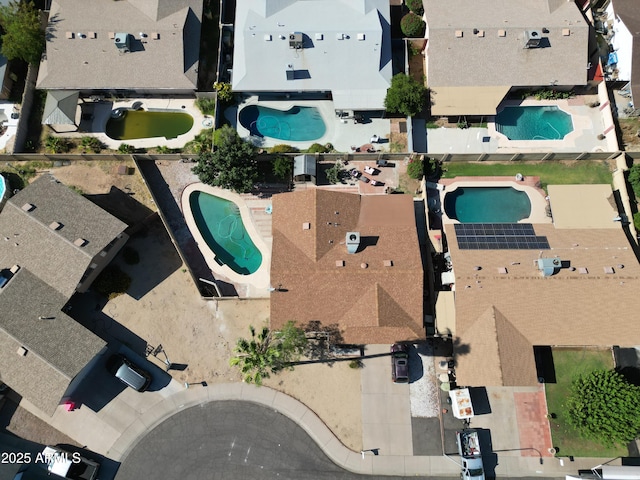 4623 W Solano Dr S S, Unit South, Glendale, AZ 85301 - aerial view of property and surrounding area with a pool and nearby suburban area