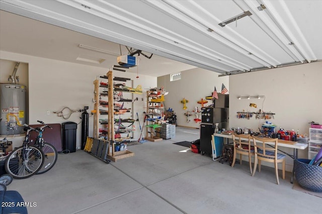 22912 E Domingo Rd, Queen Creek, AZ 85142 - garage with gas water heater, a workshop area, and a garage door opener