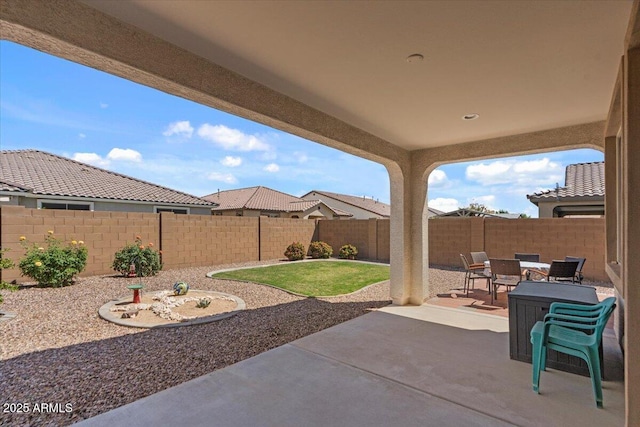 22912 E Domingo Rd, Queen Creek, AZ 85142 - view of patio / terrace with a fenced backyard and outdoor dining area