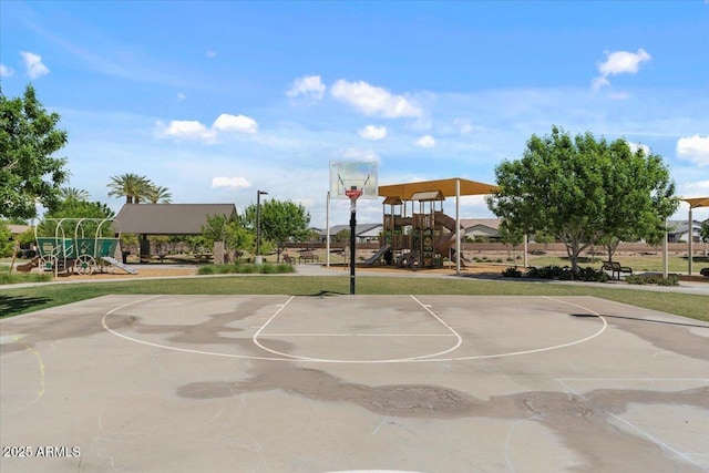 22912 E Domingo Rd, Queen Creek, AZ 85142 - view of basketball court featuring community basketball court, a lawn, and playground community