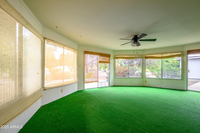 19417 N Palo Verde Dr, Sun City, AZ 85373 - unfurnished sunroom with carpet flooring and a ceiling fan
