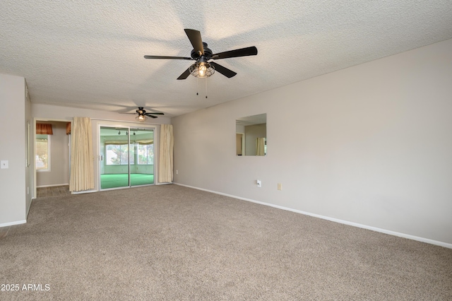 19417 N Palo Verde Dr, Sun City, AZ 85373 - carpeted empty room featuring baseboards, a textured ceiling, and a ceiling fan