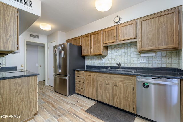 19417 N Palo Verde Dr, Sun City, AZ 85373 - kitchen featuring a sink, stainless steel appliances, and dark countertops