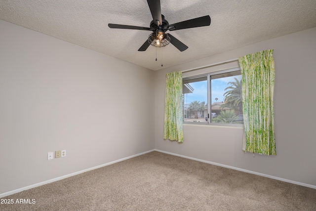 19417 N Palo Verde Dr, Sun City, AZ 85373 - carpeted empty room with baseboards, a ceiling fan, and a textured ceiling