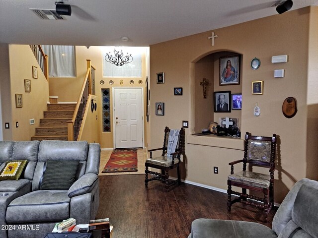 living room featuring hardwood / wood-style flooring