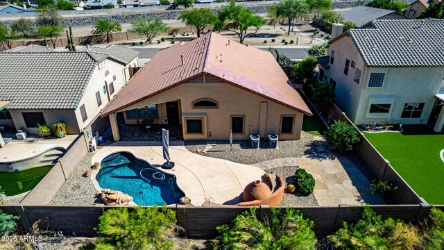 3028 W Parkside Ln, Phoenix, AZ 85027 - back of house with a patio, a fenced backyard, a residential view, and stucco siding