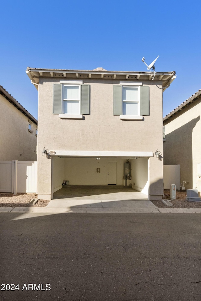 view of front of home with a garage