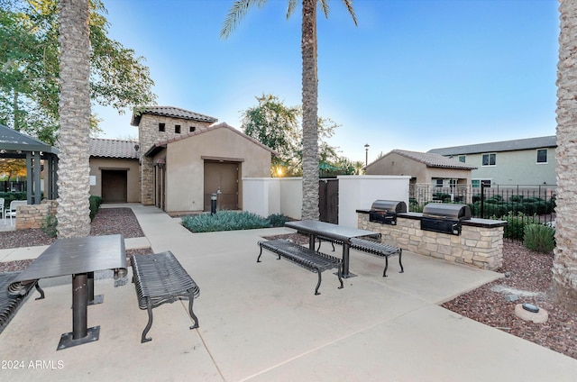 view of patio / terrace with a grill and exterior kitchen