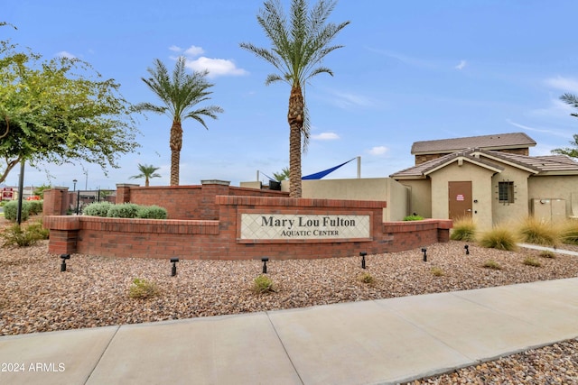 view of community sign