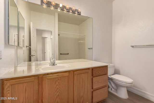 1213 W Beck Ln, Phoenix, AZ 85023 - bathroom with vanity, wood finished floors, and a shower