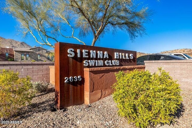 view of community sign