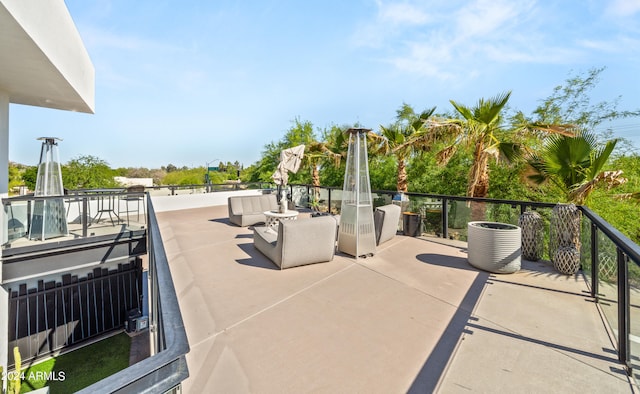 view of terrace featuring a balcony