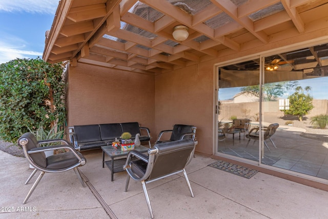 view of patio with outdoor lounge area