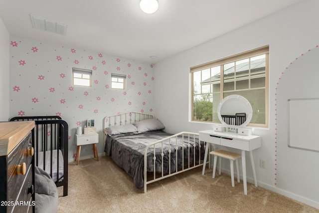 13380 N 148th Ave, Surprise, AZ 85379 - carpeted bedroom featuring multiple windows, baseboards, and wallpapered walls