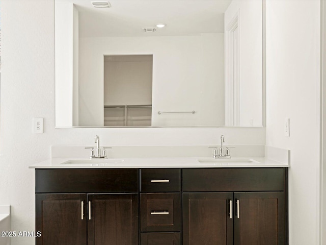 bathroom featuring vanity and a bath