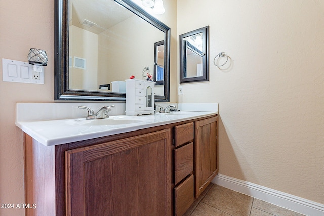 bathroom featuring vanity and tile patterned flooring