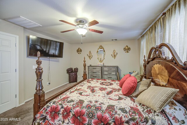 17374 W Adams St, Goodyear, AZ 85338 - carpeted bedroom with visible vents, baseboards, and ceiling fan