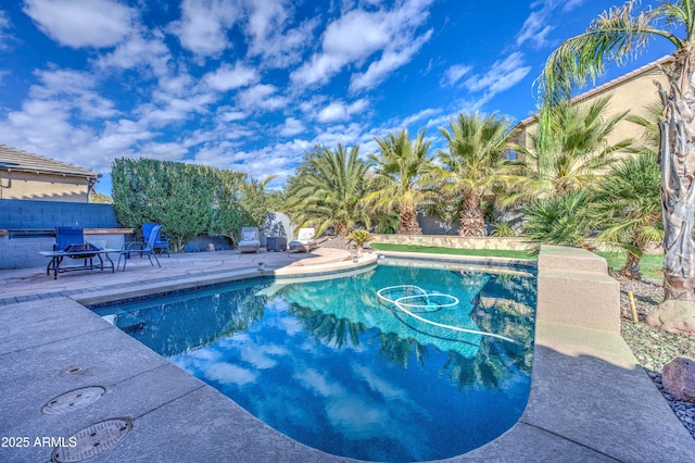 view of pool featuring a patio