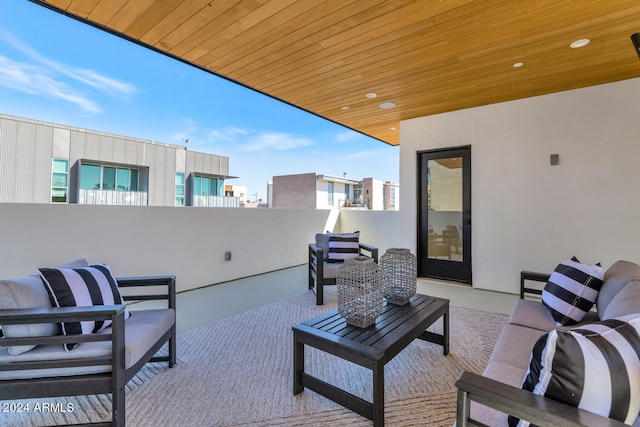 view of patio featuring an outdoor hangout area