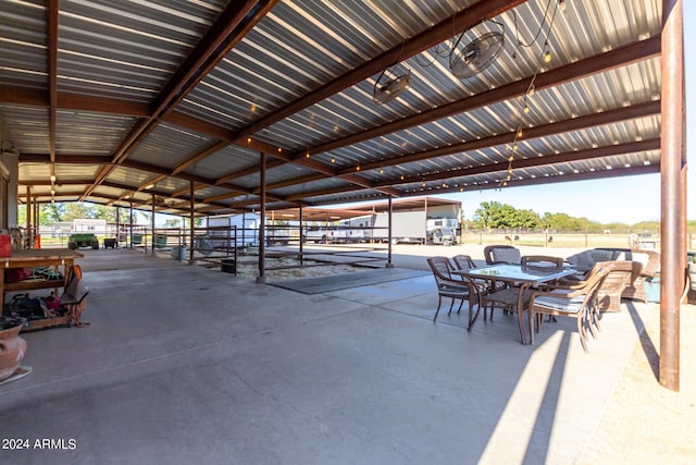 view of patio with an outdoor structure