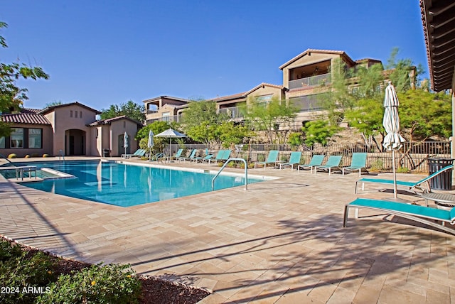 view of pool with a patio