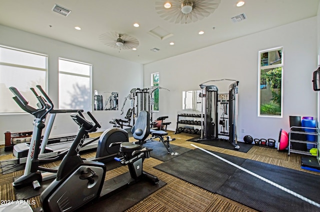 exercise room featuring a wealth of natural light