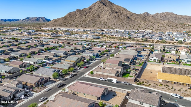 drone / aerial view with a mountain view