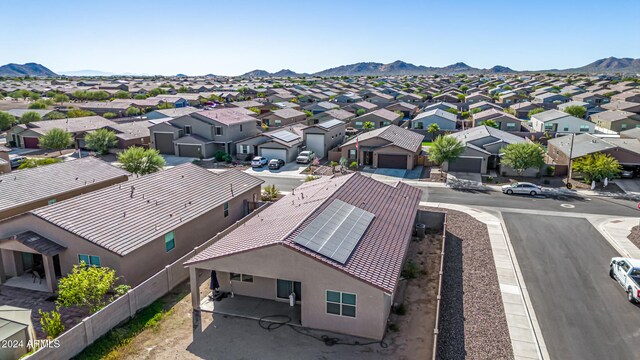 bird's eye view with a mountain view