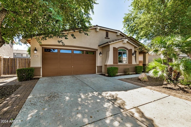 view of front of house with a garage